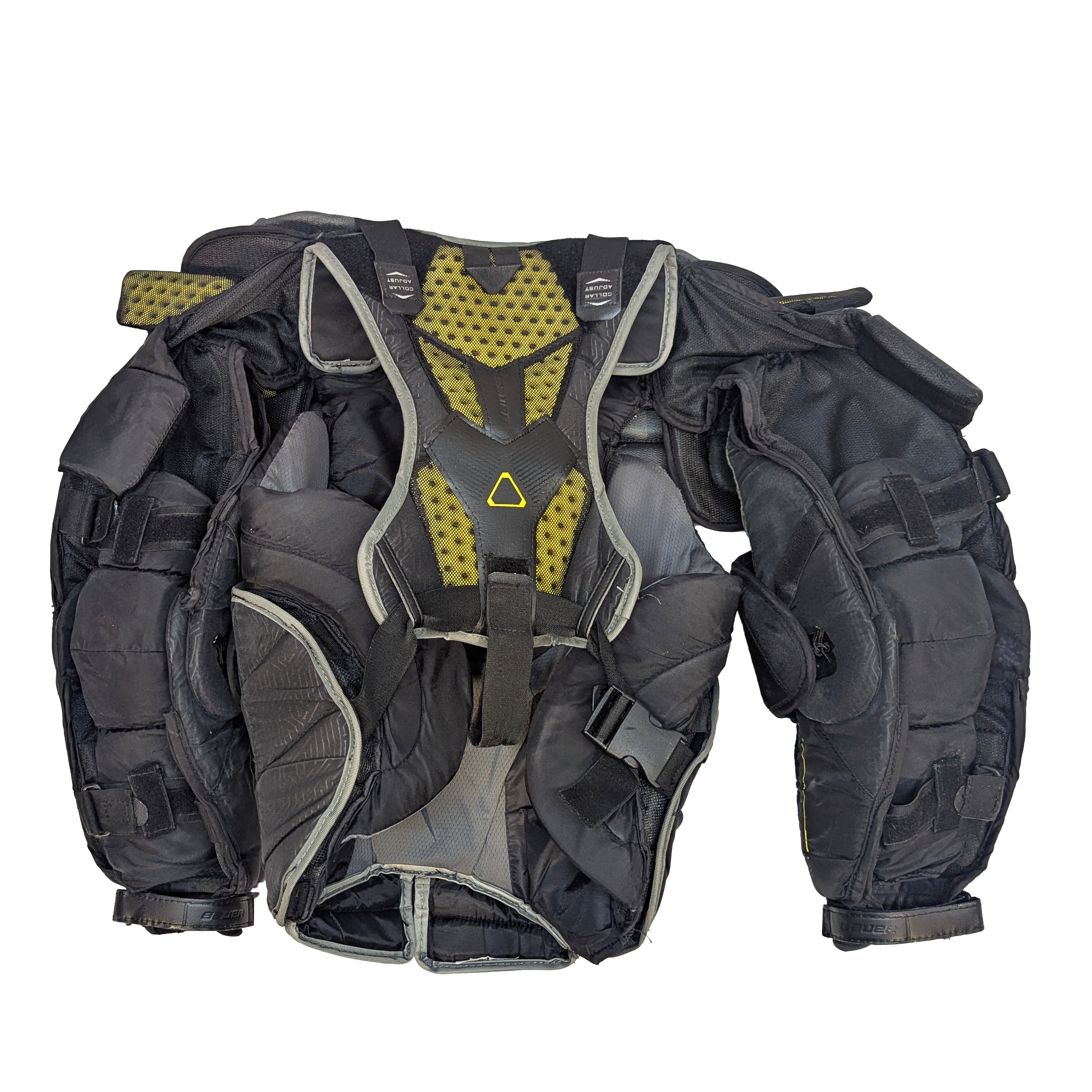 Bauer Supreme Mach - Plastron de gardien d'occasion (noir/jaune)